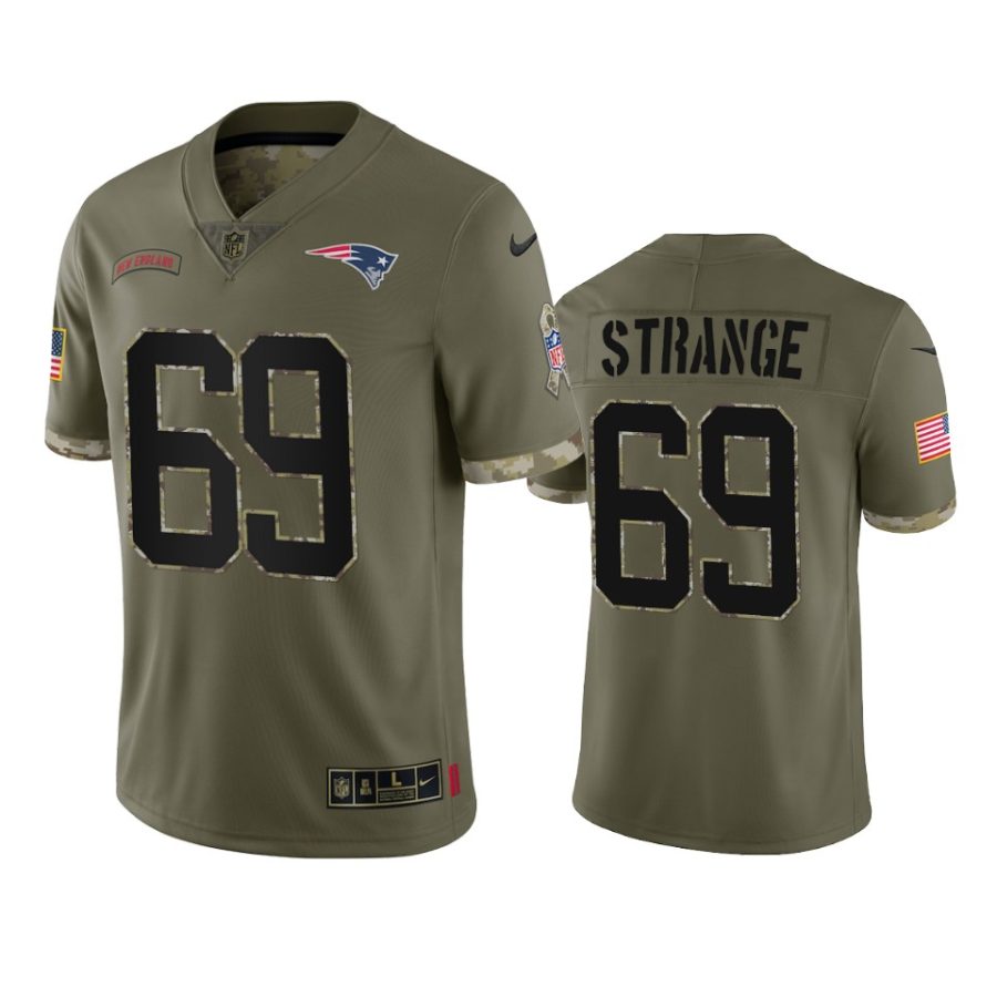 patriots cole strange olive limited 2022 salute to service jersey