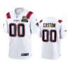 patriots custom white 6x super bowl champions patch game jersey