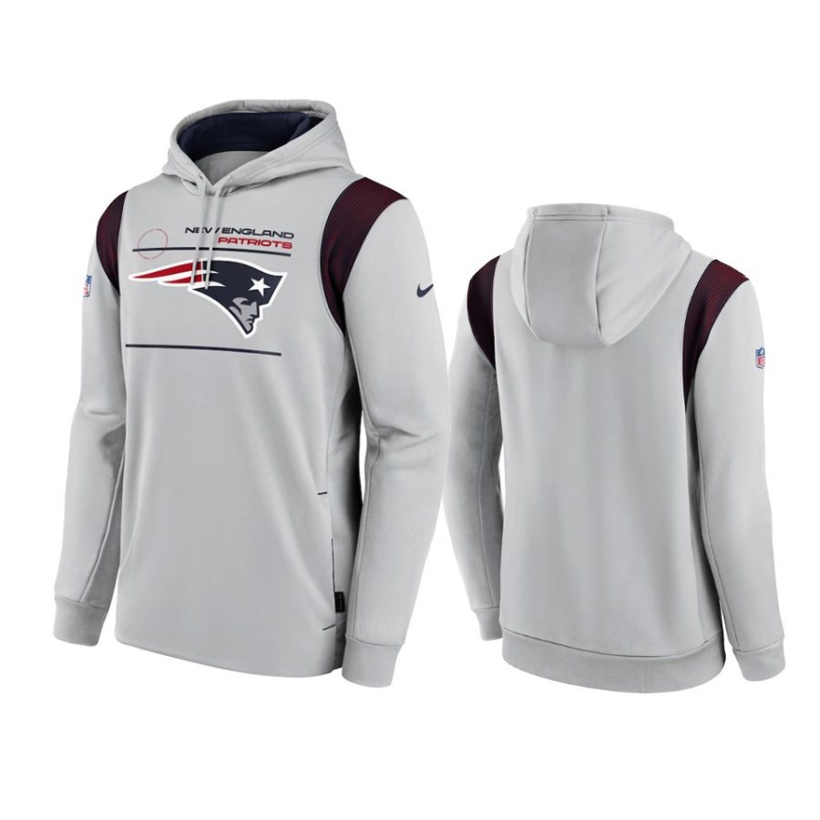 patriots gray sideline logo performance hoodie