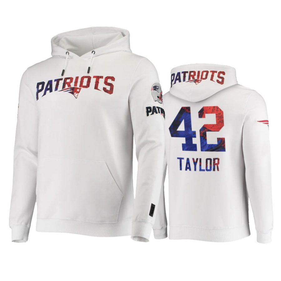 patriots j.j. taylor white americana hoodie