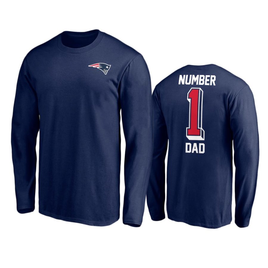 patriots navy number 1 dad long sleeve t shirt