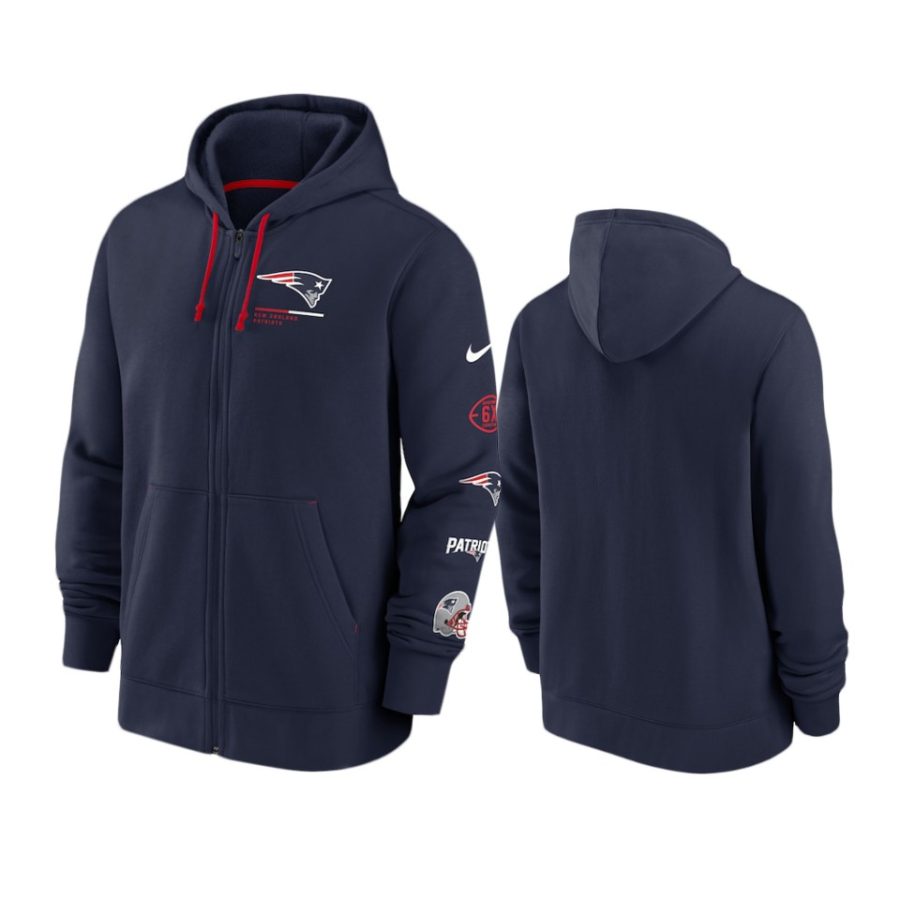 patriots navy surrey full zip hoodie