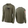 patriots olive 2021 salute to service performance long sleeve t shirt