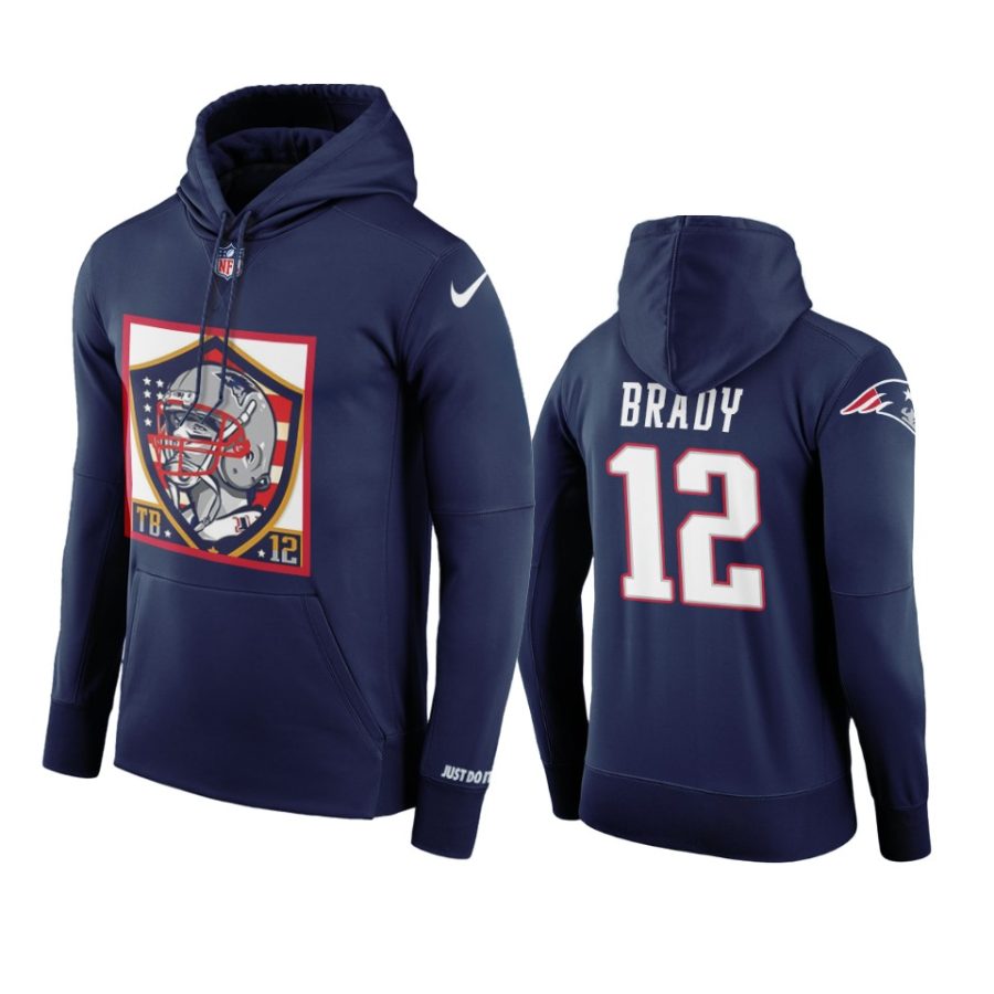 patriots tom brady navy pixel hoodie