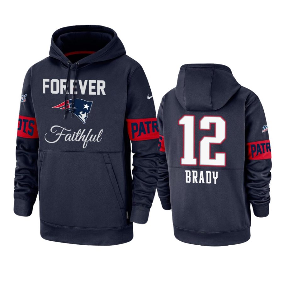 patriots tom brady navy team logo forever faithful hoodie