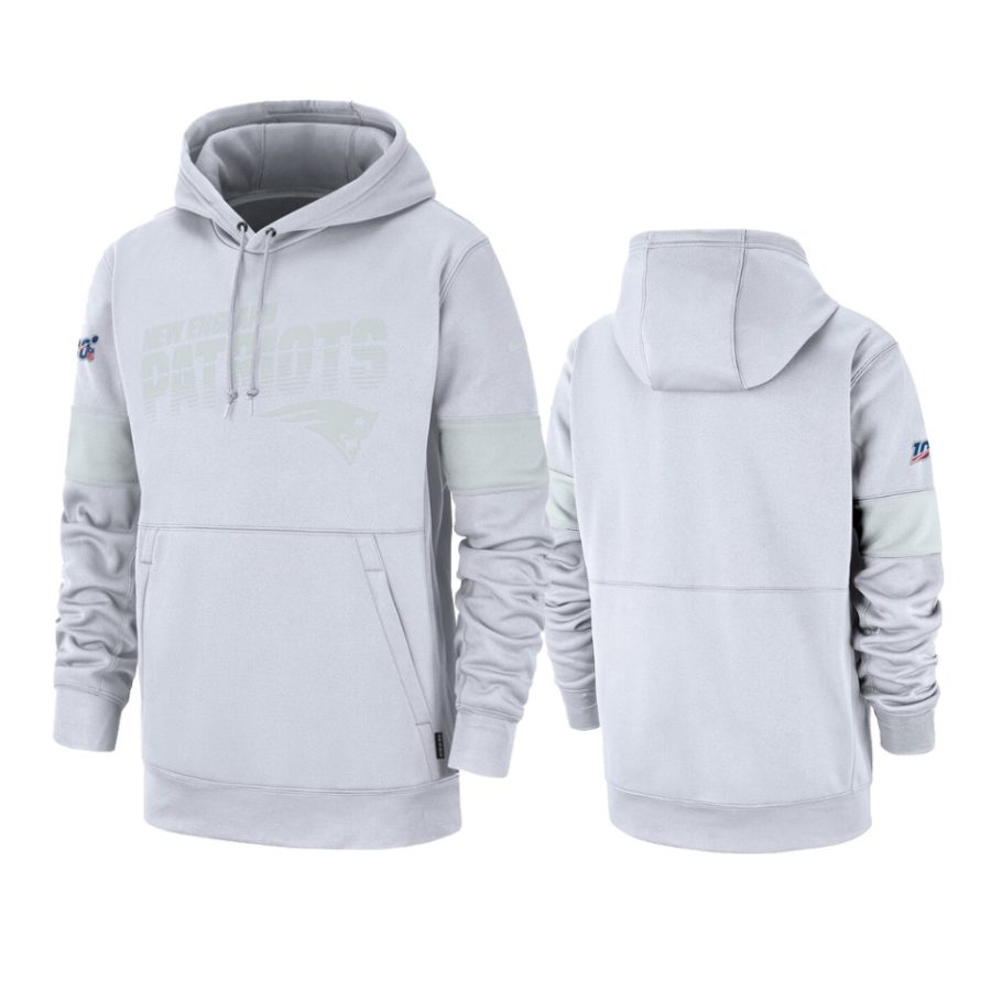 patriots white nfl 100 2019 sideline hoodie