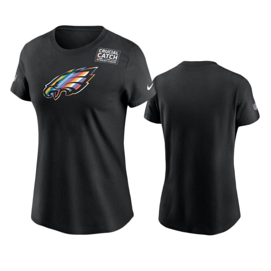 philadelphia eagles black crucial catch multicolor t shirt