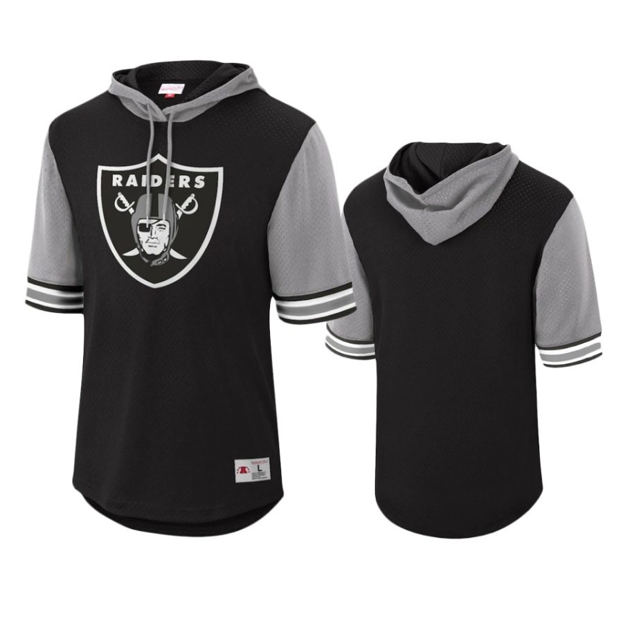 raiders black buzzer beater mesh hoodie