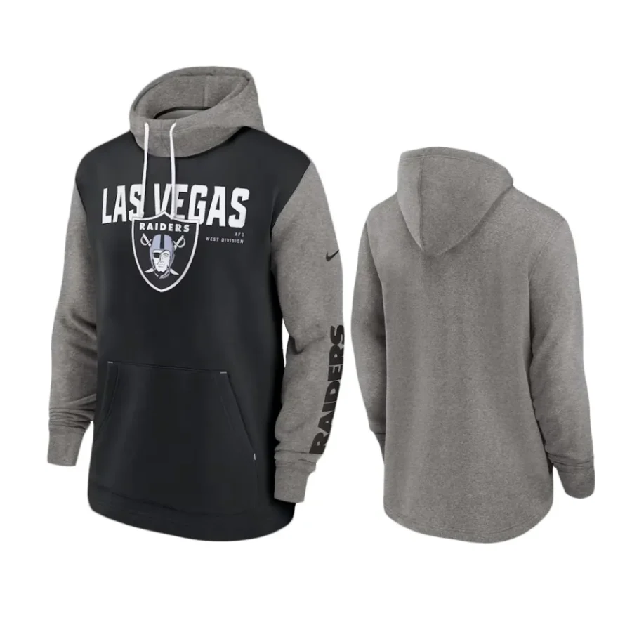 raiders black color block fashion hoodie