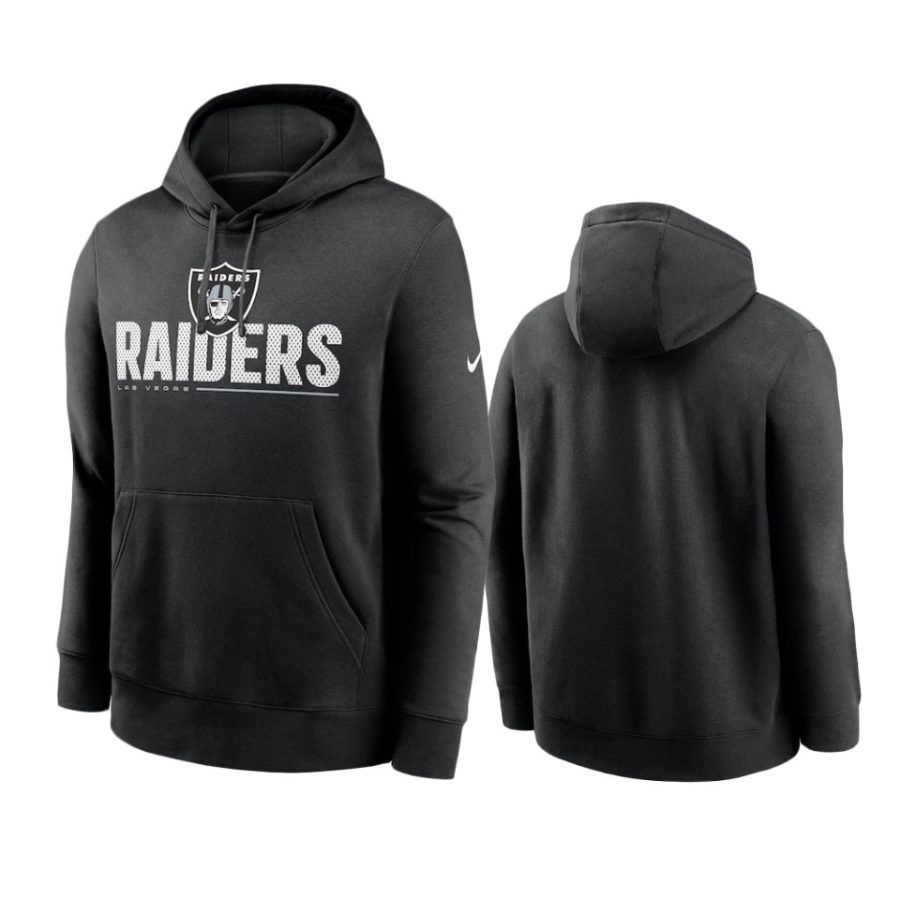 raiders black impact club pullover hoodie