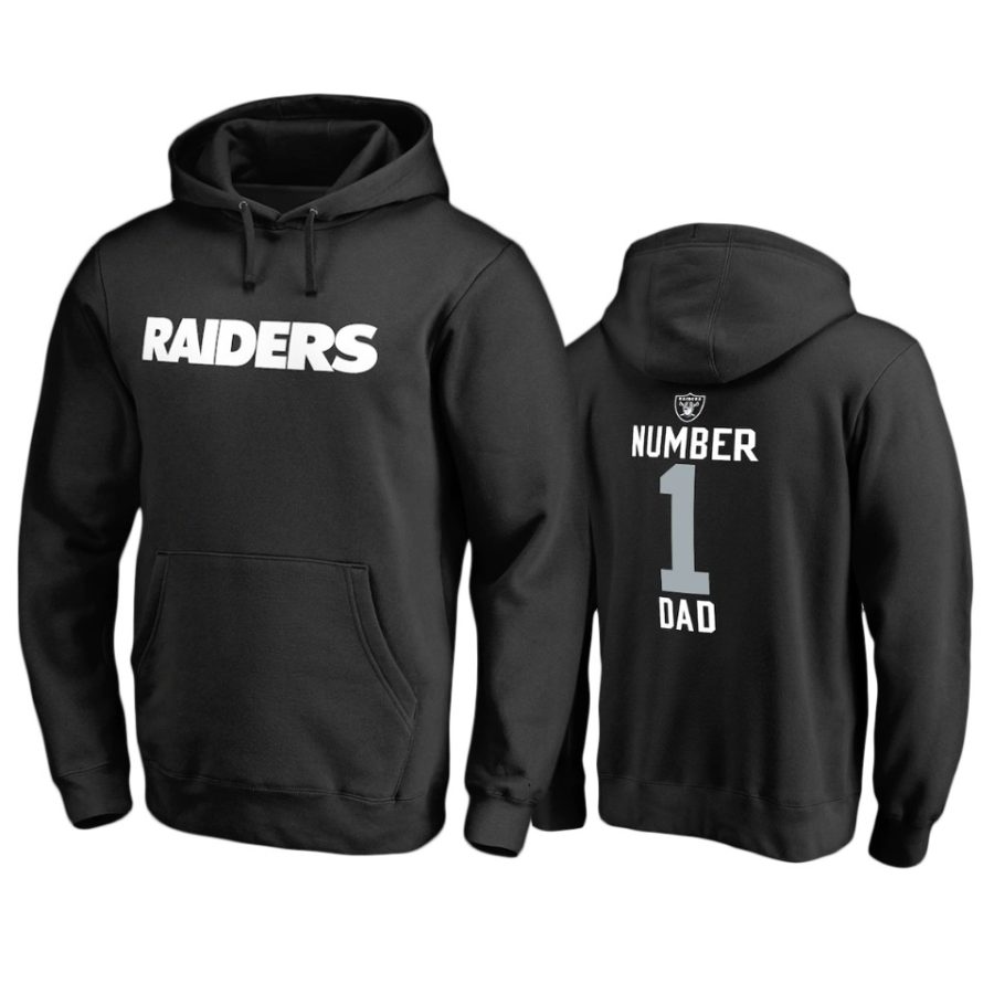 raiders black number 1 dad pullover hoodie