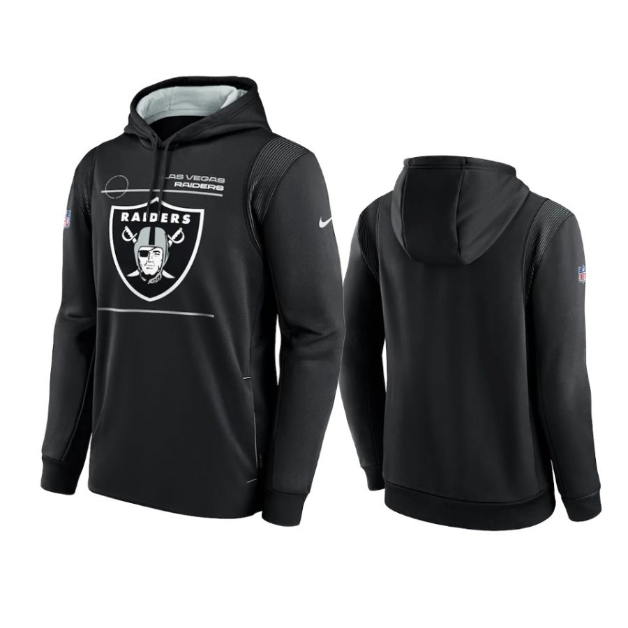 raiders black sideline logo performance hoodie