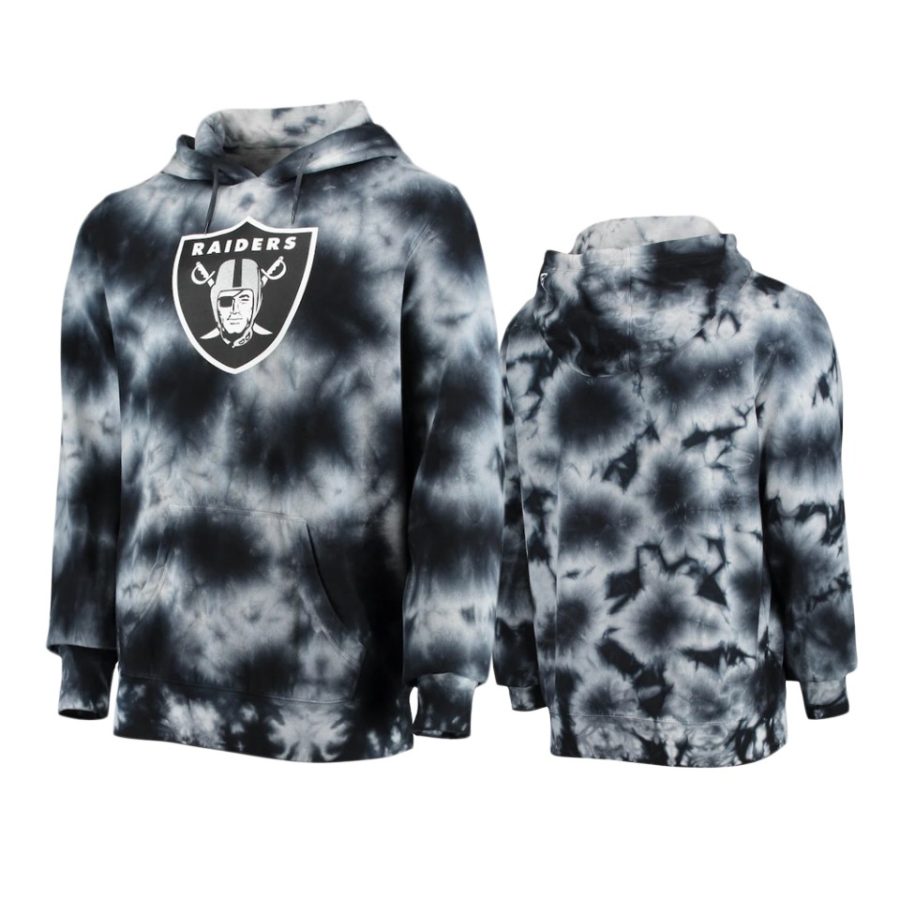 raiders black tie dye pullover hoodie