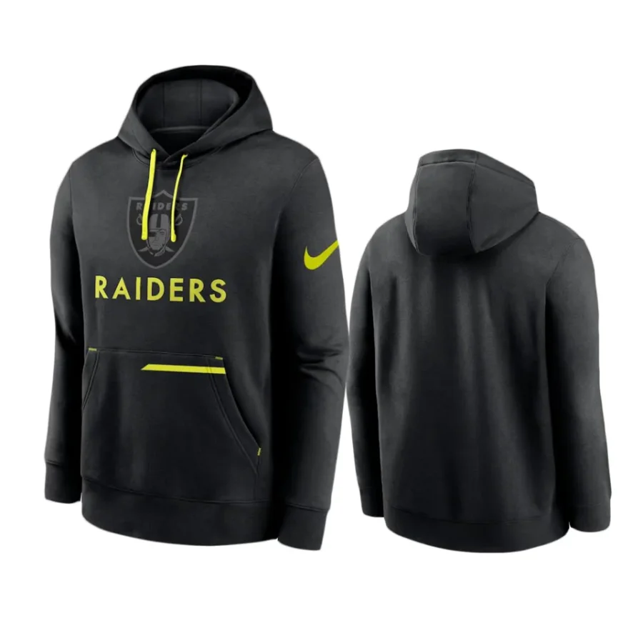 raiders black volt pullover hoodie