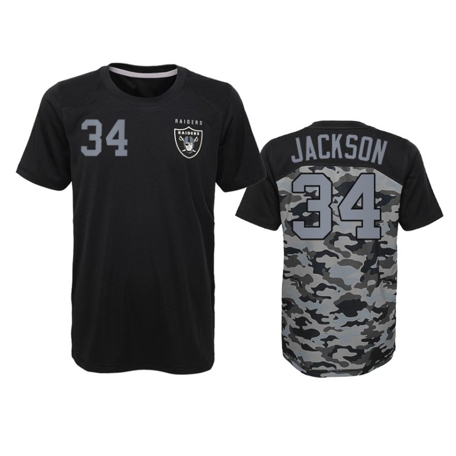 raiders bo jackson black extra yardage t shirt