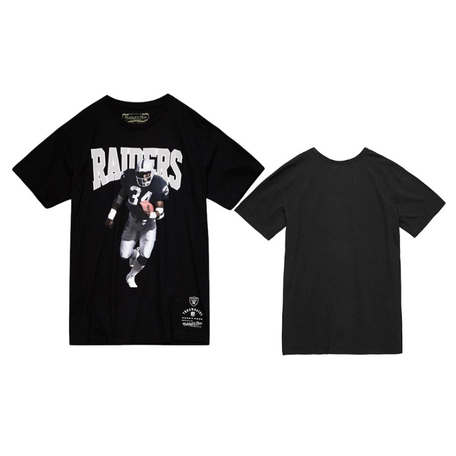 raiders bo jackson player graphic black sideline t shirt