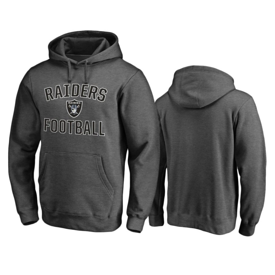 raiders charcoal victory arch pullover hoodie