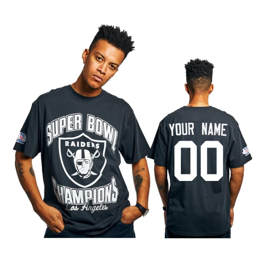 raiders custom black super bowl champions vintage t shirt