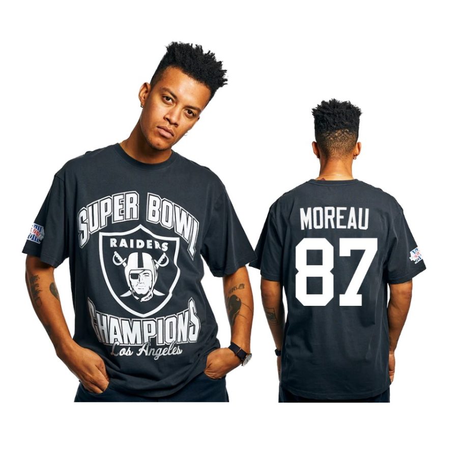 raiders foster moreau black super bowl champions vintage t shirt