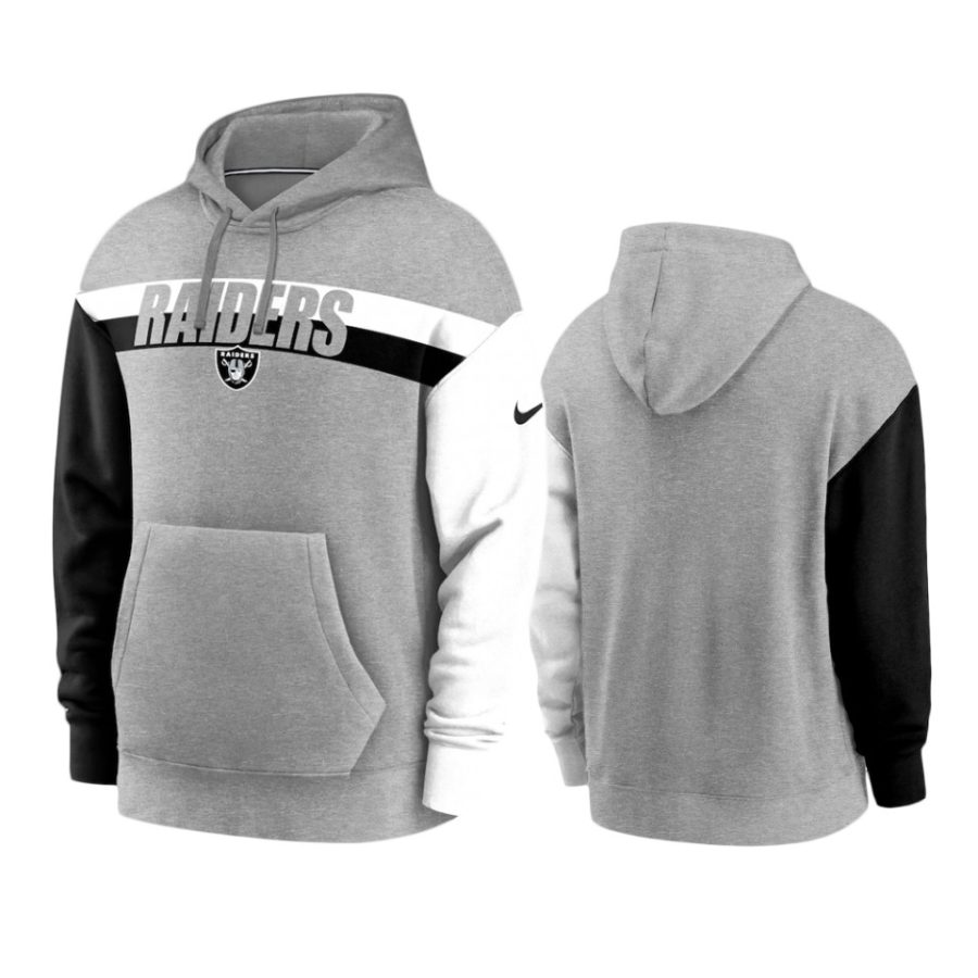 raiders heathered gray heritage fan gear hoodie