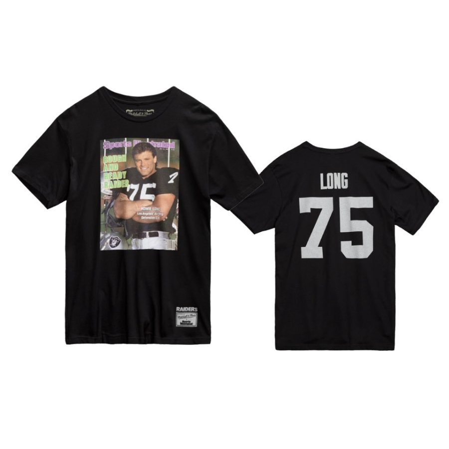 raiders howie long black throwback player photo t shirt