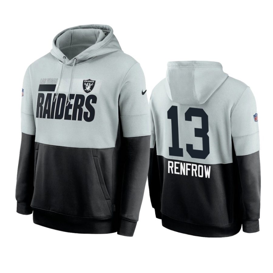 raiders hunter renfrow silver black sideline impact lockup hoodie