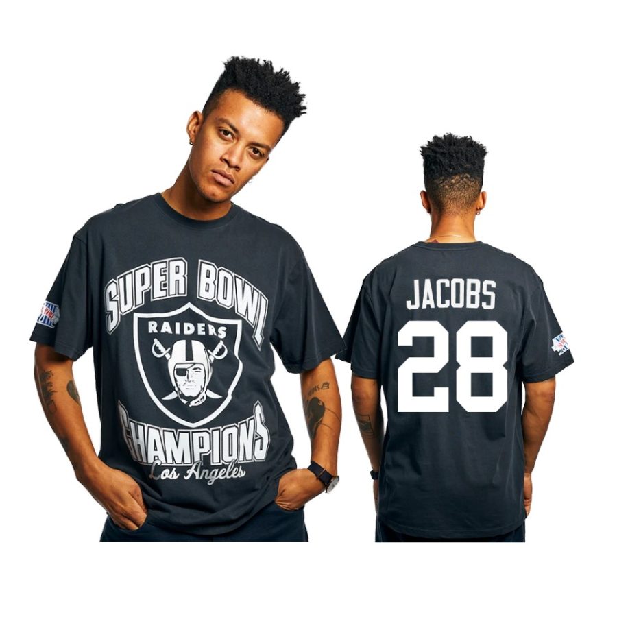 raiders josh jacobs black super bowl champions vintage t shirt