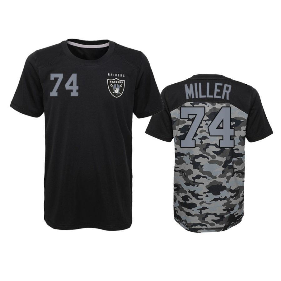 raiders kolton miller black extra yardage t shirt