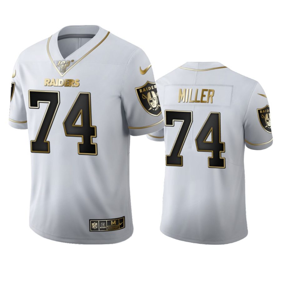 raiders kolton miller white golden edition 100th season jersey