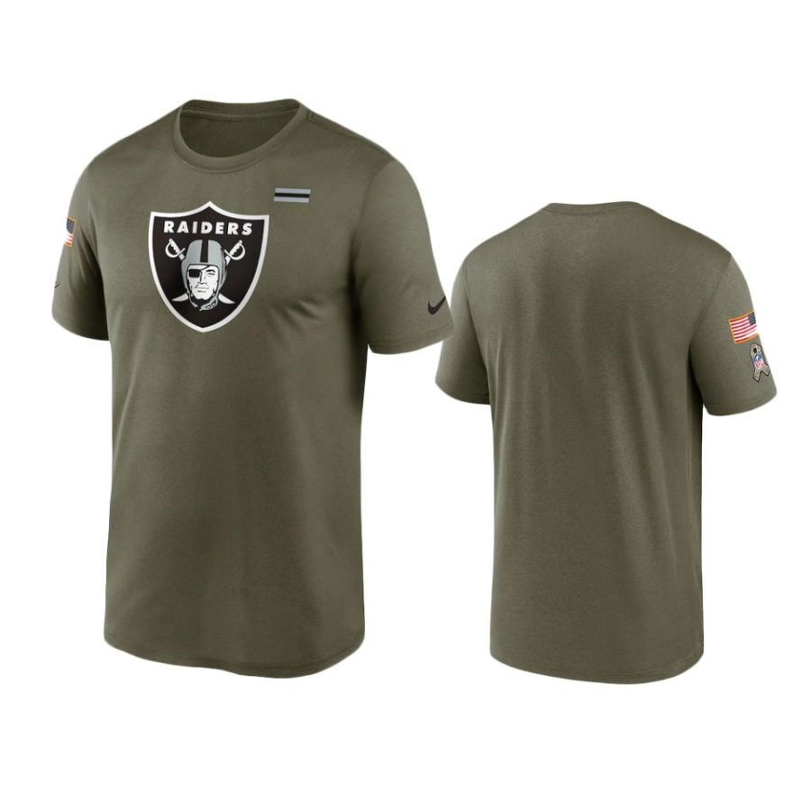 raiders olive 2021 salute to service legend performance t shirt