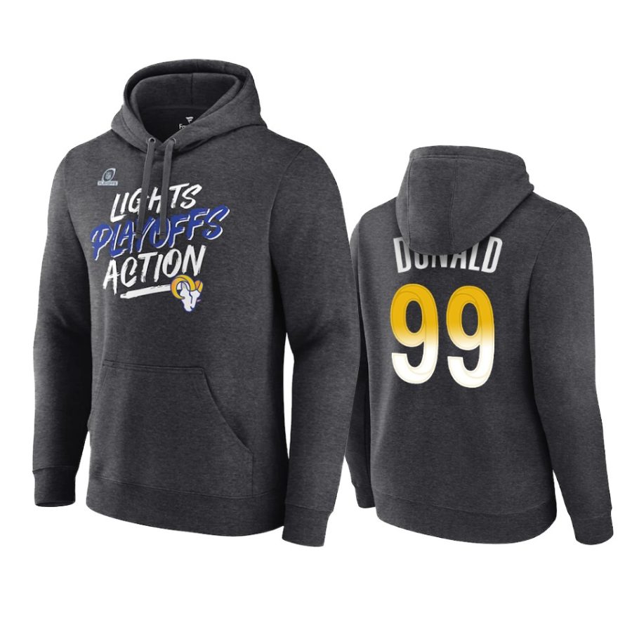 rams aaron donald charcoal 2021 nfl playoffs hoodie