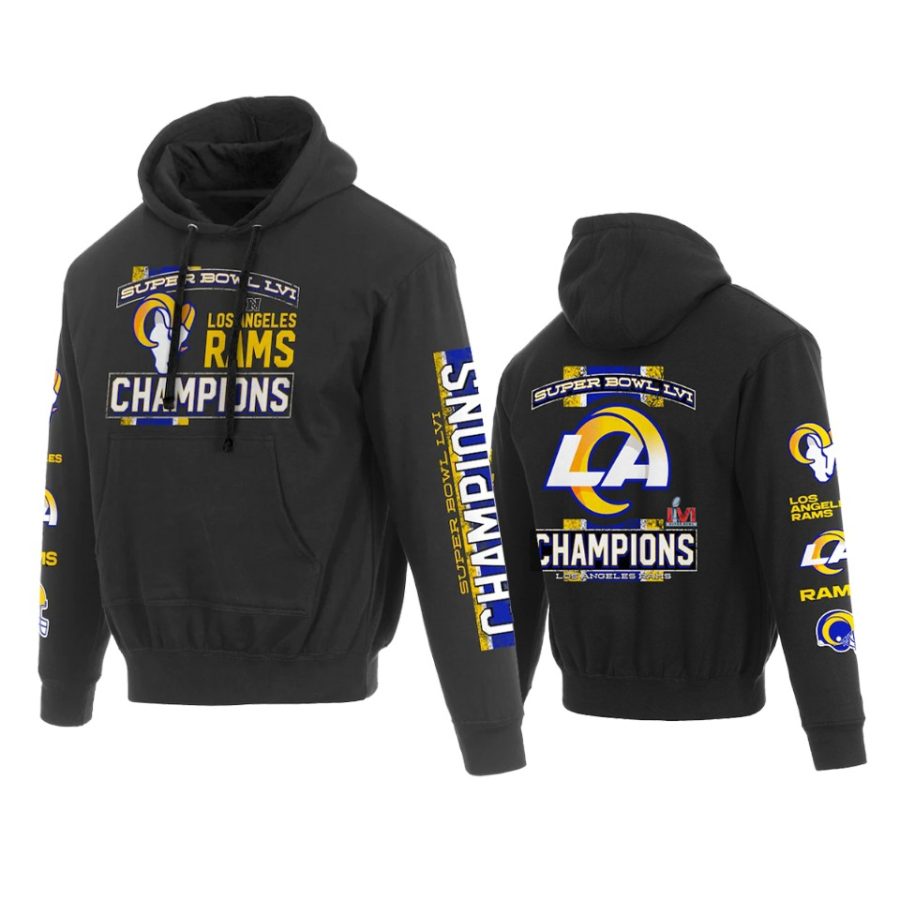 rams black super bowl lvi champions hoodie