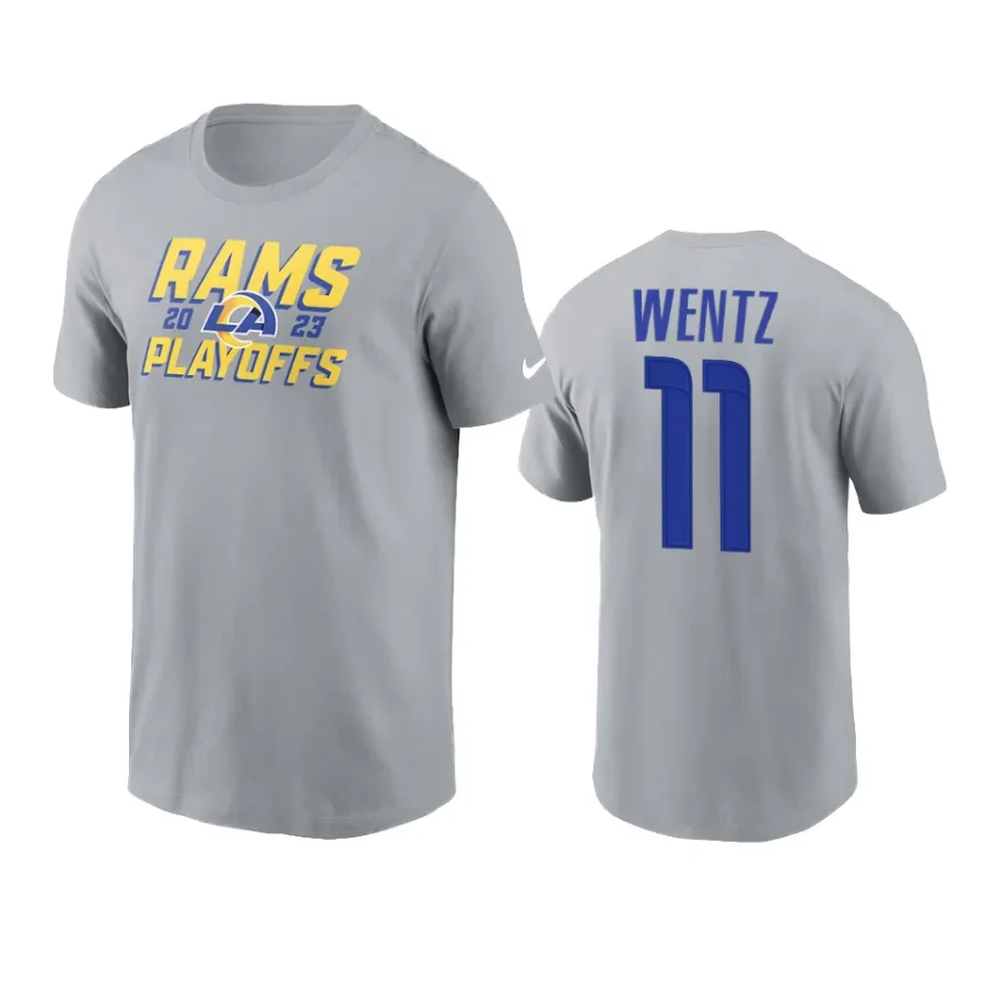 rams carson wentz gray 2023 nfl playoffs iconic t shirt