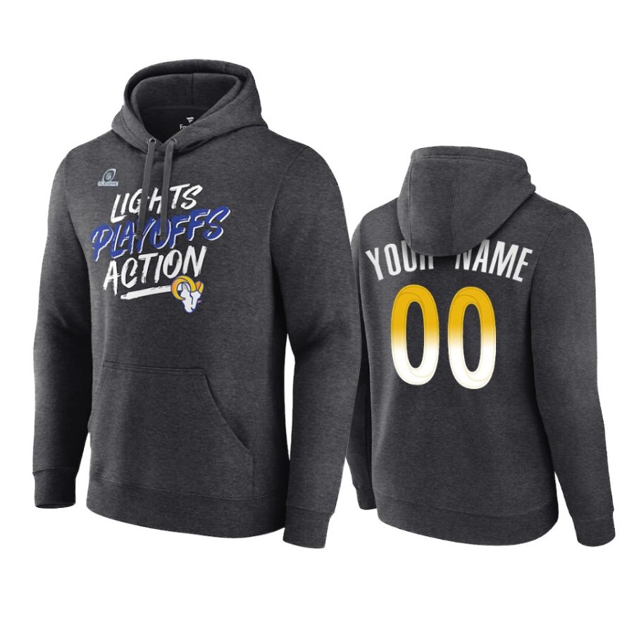 rams custom charcoal 2021 nfl playoffs hoodie