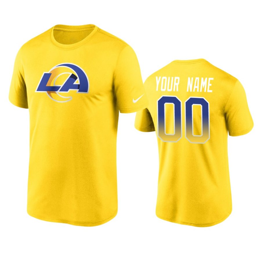 rams custom gold legend performance logo t shirt