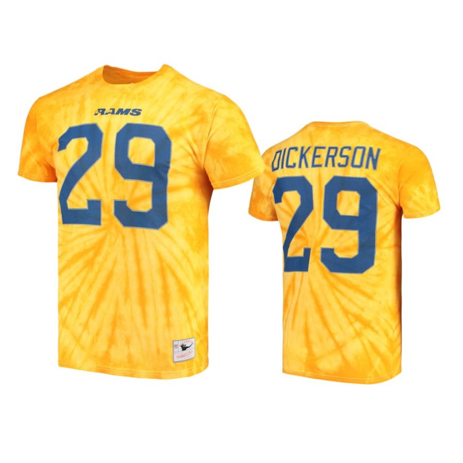 rams eric dickerson gold tie dye t shirt