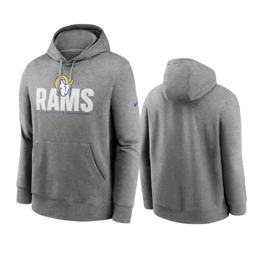 rams heathered charcoal impact club pullover hoodie