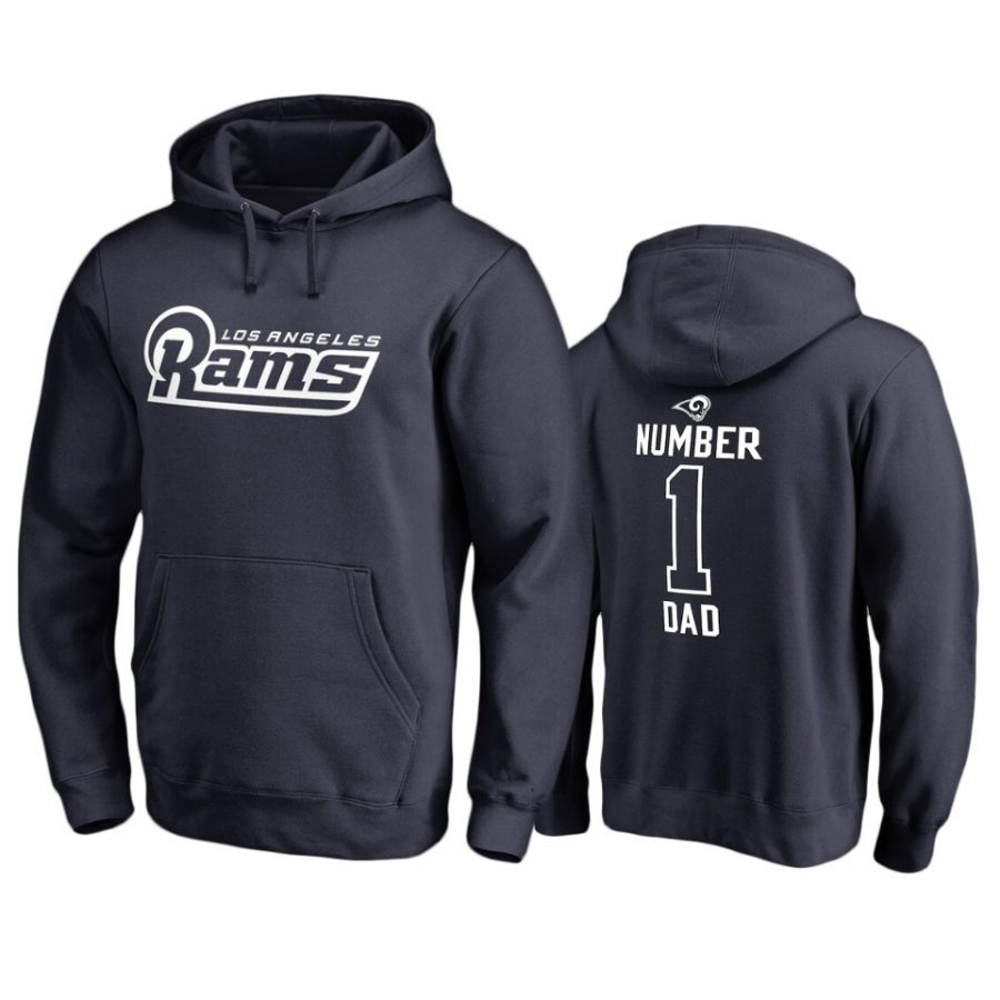 rams navy number 1 dad pullover hoodie