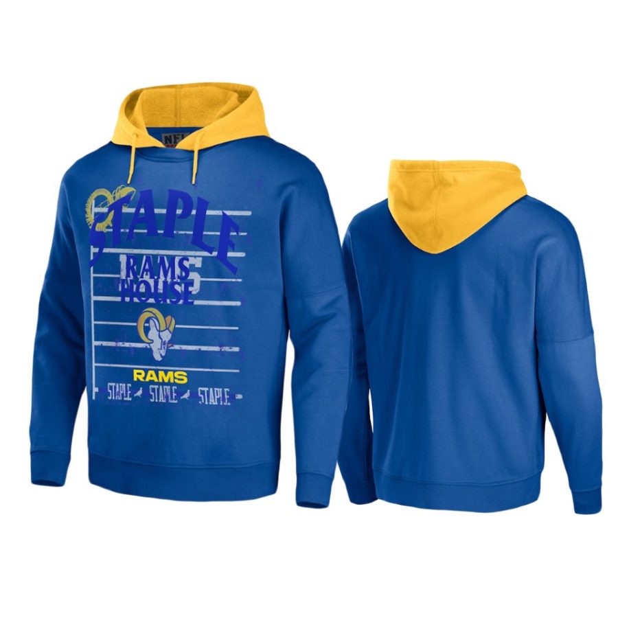 rams navy staple throwback vintage wash hoodie