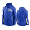 rams royal gray mascot performance full zip hoodie