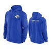 rams royal sideline club fleece hoodie