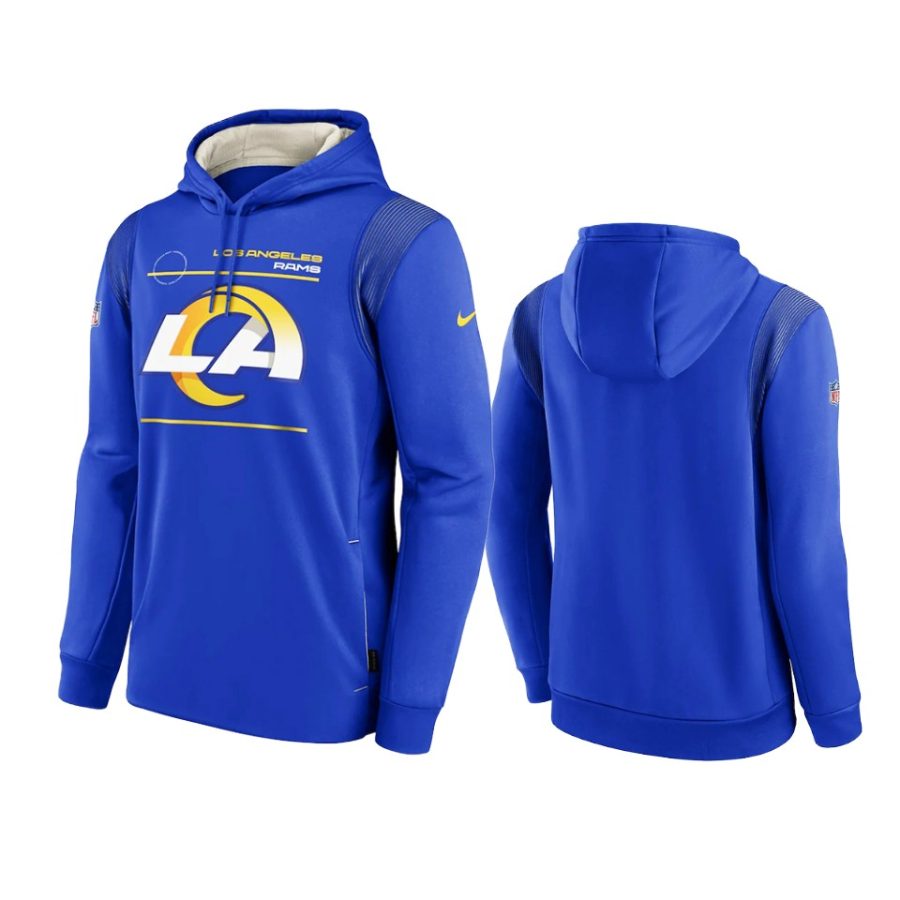 rams royal sideline logo performance hoodie