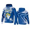 rams royal staple all over print hoodie