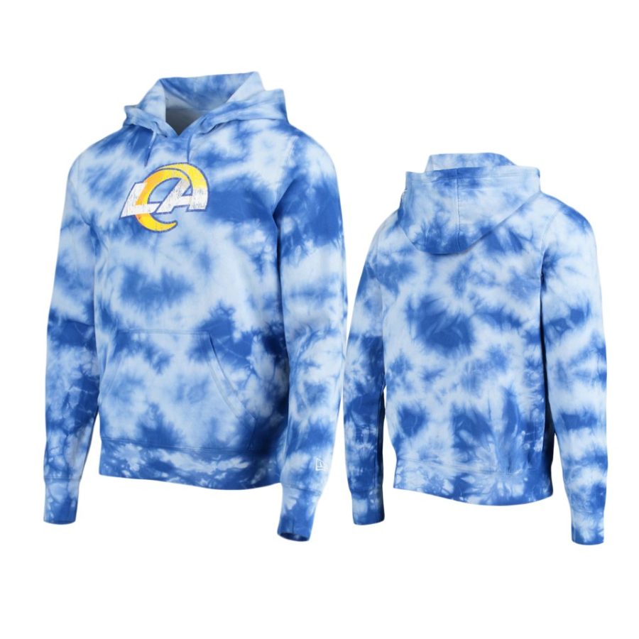 rams royal tie dye pullover hoodie