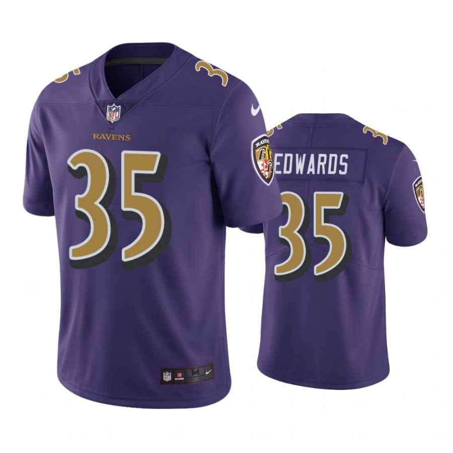 ravens 35 gus edwards purple color rush limited jersey