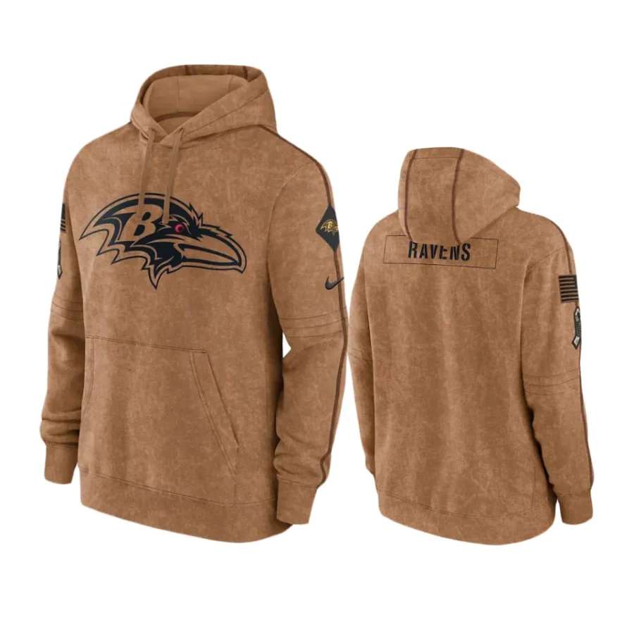 ravens brown 2023 salute to service club hoodie