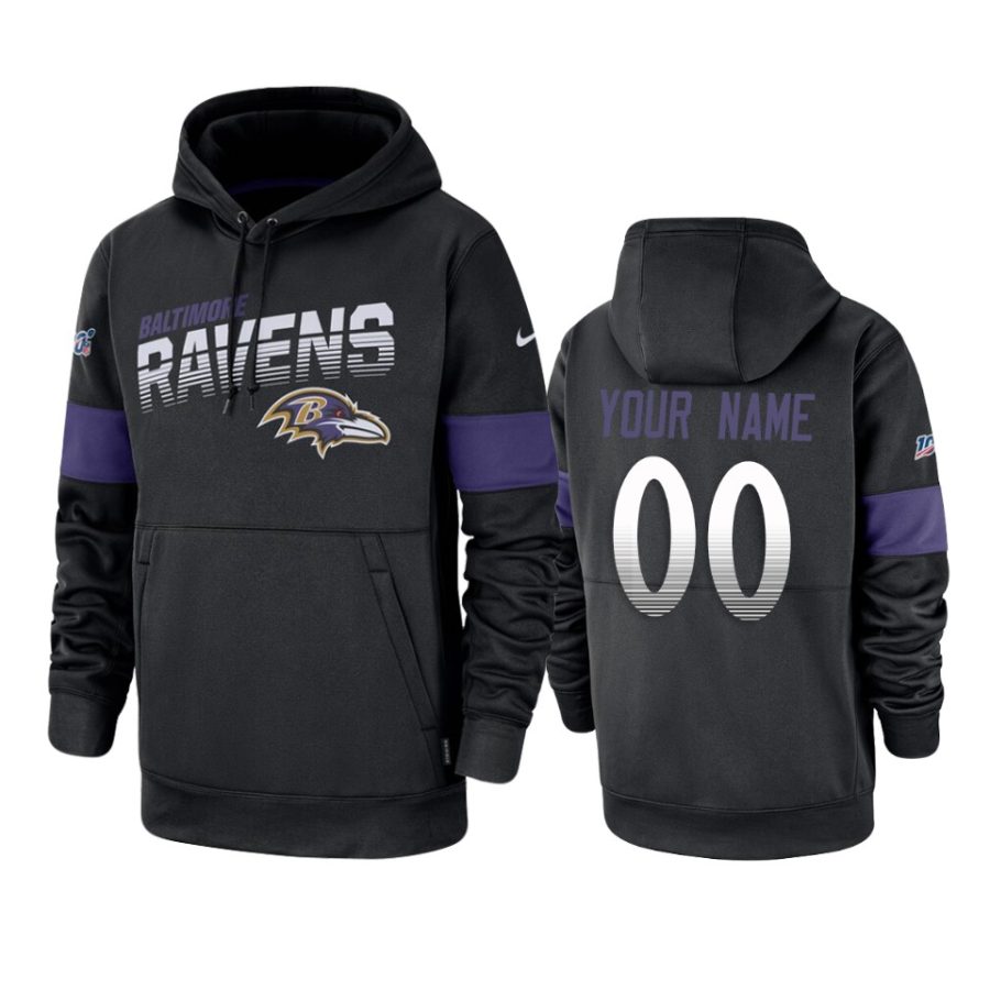 ravens custom black sideline team logo 100th season hoodie