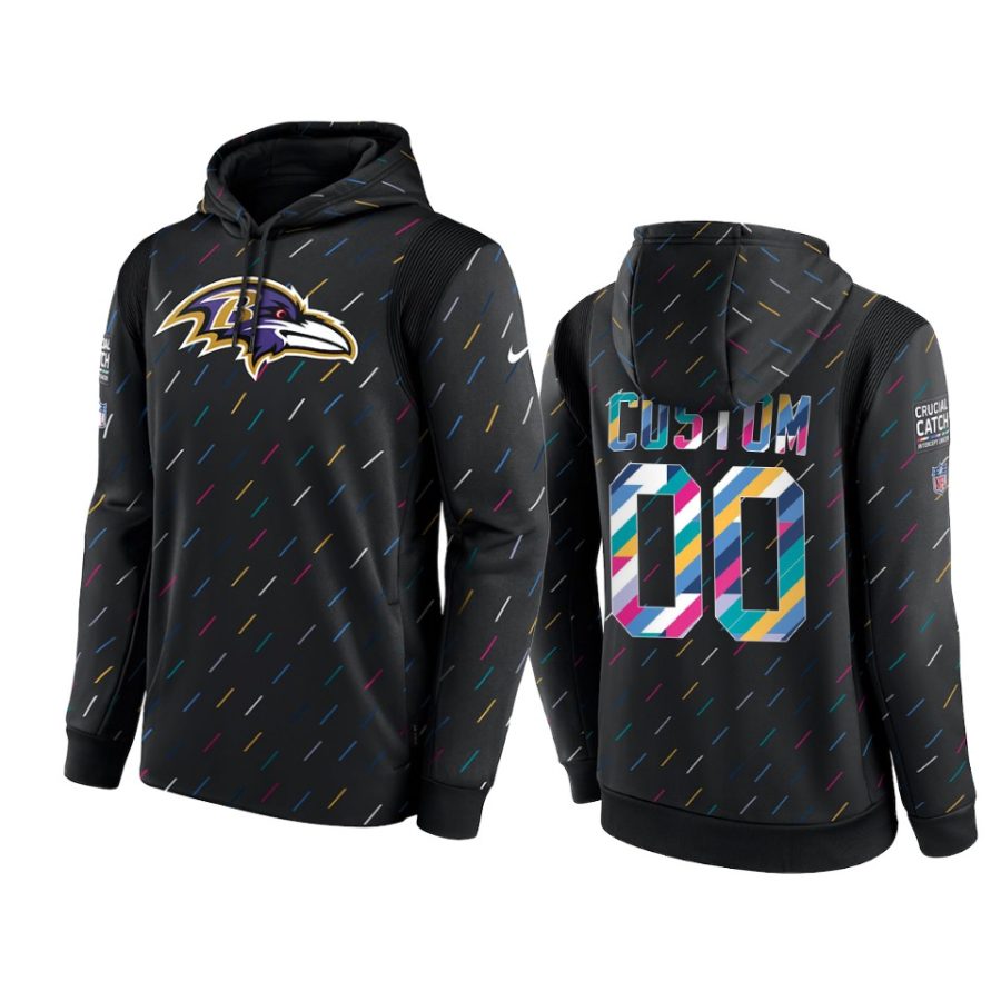 ravens custom charcoal 2021 nfl crucial catch hoodie