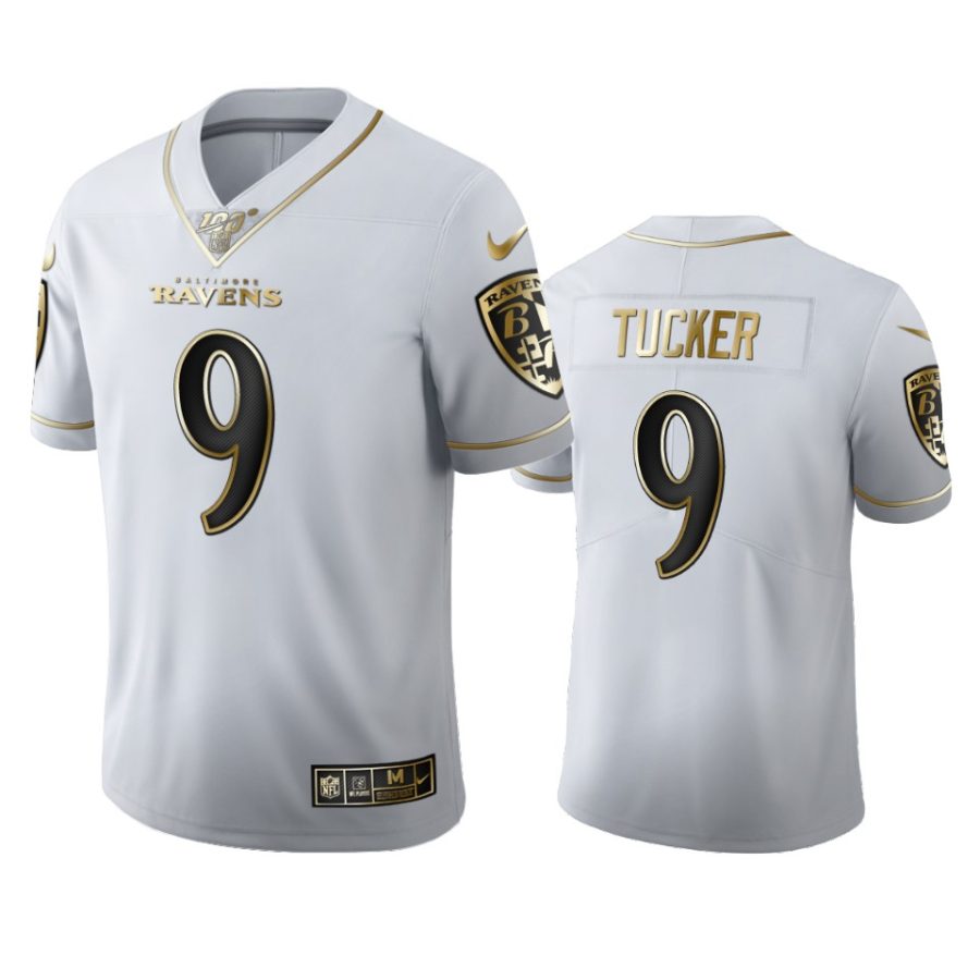 ravens justin tucker white golden edition 100th season jersey