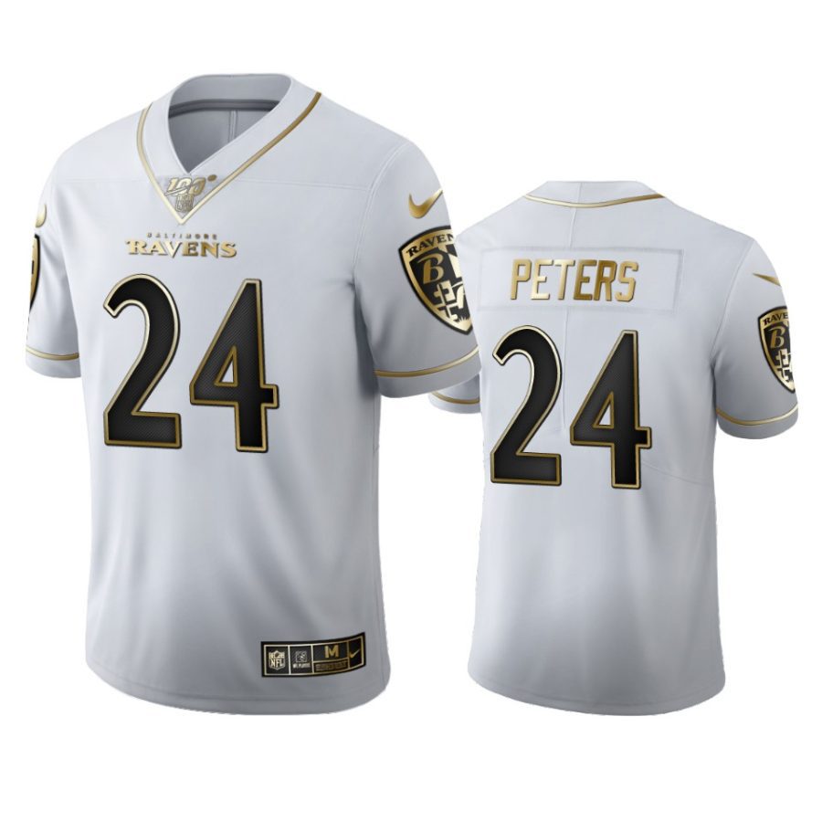 ravens marcus peters white golden edition 100th season jersey